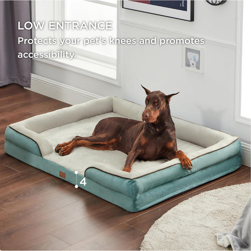 Tucker Murphy Pet XXL Orthopedic Dog Bed Washable Great Dane Dog Sofa Bed For Giant Dogs Supportive Foam Pet Couch Bed With Removable Washable Cov